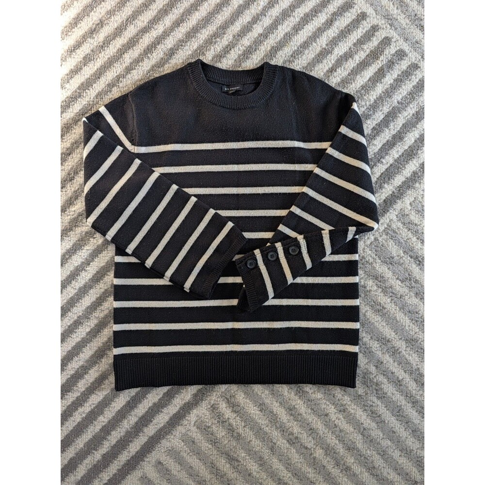 Blue Pepper Oversized Black And White Stripped Sweater Size M